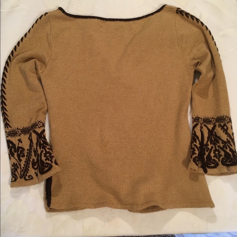 Bette Page Caramel Sweater With Brown Stit… - Picture 2 of 9